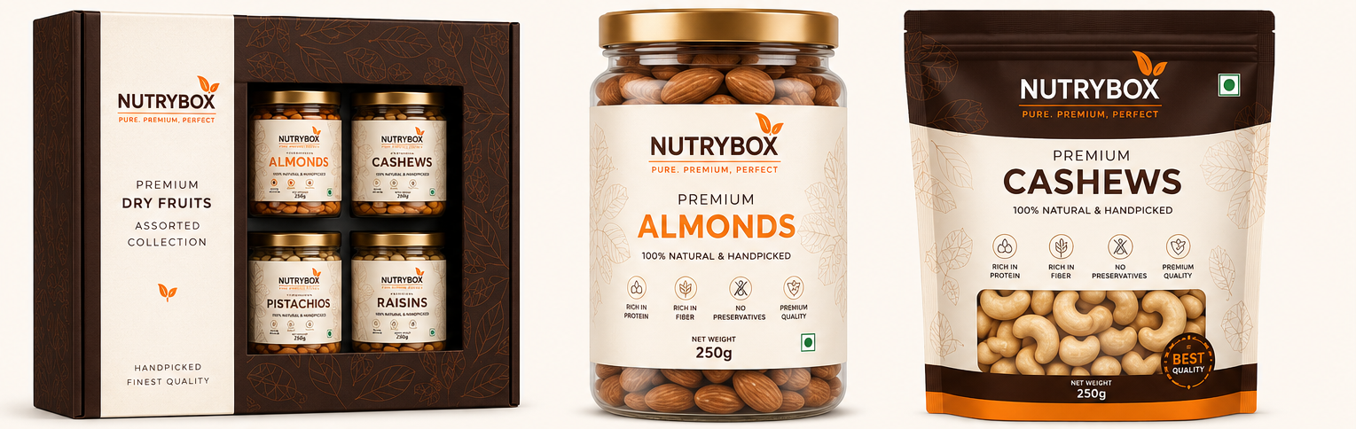 NutryBox premium dry fruits gift box, almonds and cashews